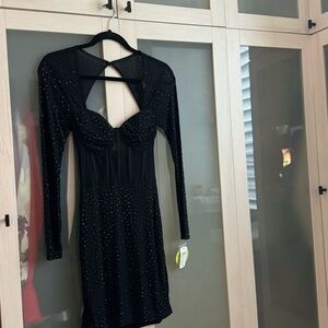 Windsor Black Long Sleeve Dress with Sparkle